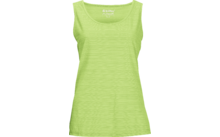 Hellgrünes ärmelloses Top mit rundem Ausschnitt und feiner horizontaler Struktur