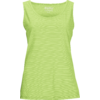 Hellgrünes ärmelloses Top mit rundem Ausschnitt und feiner horizontaler Struktur