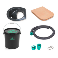 Trobolo Do it yourself set of 5 pieces for do it yourself separation toilet with toilet seat 22 liters gray