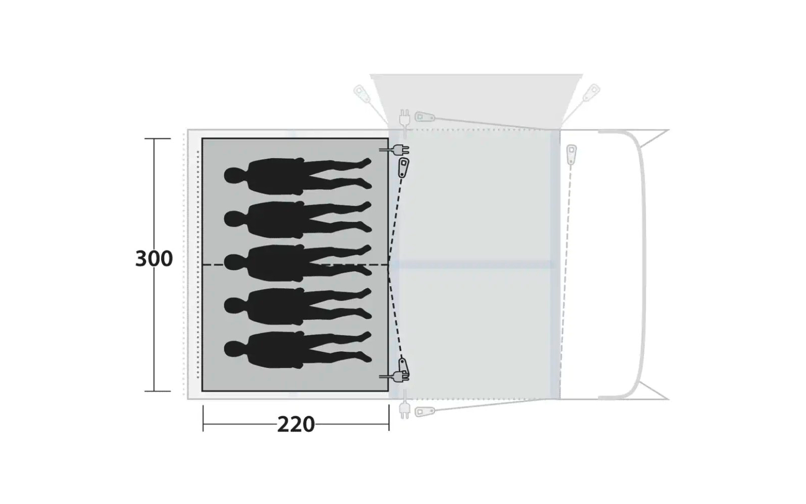 Produktbild Outwell Berth 5 Innenzelt f&uuml;r 5 Personen passend f&uuml;r Vorzelt Jones L PowerAir  1