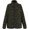 Olivegrüne Fleecejacke mit schwarzen Tigerstreifen