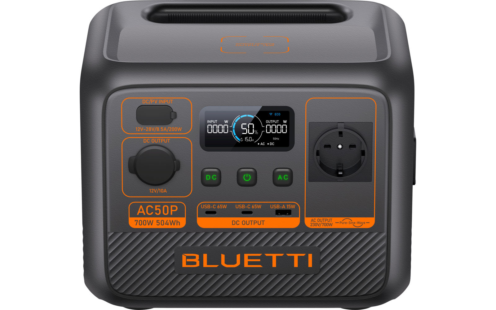 Générateur portable avec plusieurs prises et ports USB de couleur noire