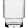 Clear glass with vertical ridges and thick base