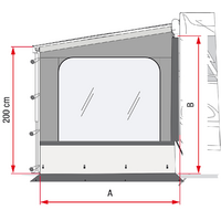 Fiamma zijwand Side W Pro met groot venster voor Fiamma F80L XXL