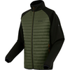 Grüne und schwarze Jacke mit Reißverschluss und Langarmärmel