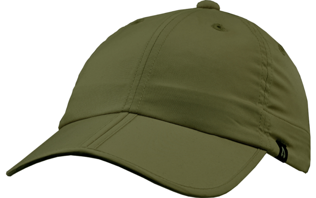 Cappellino da baseball in tessuto verde oliva con visiera curva