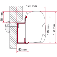Fiamma Markisenadapter Eura Mobil Karmann Wandmontage