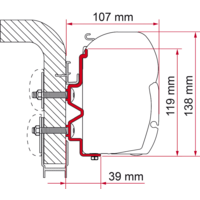 Adaptateur d&rsquo;auvent pour montage mural 350 Hymercamp Fiamma