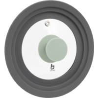 Bo-Camp Universal Glasdeckel mit Silikonrand und Silikonknopf 18 cm