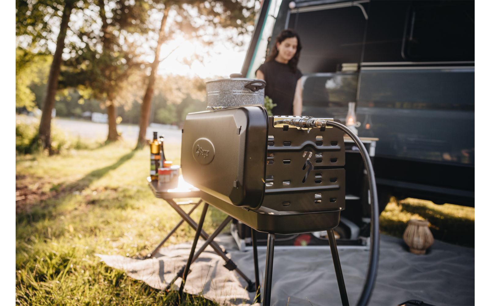 Produktbild Berger 3-Flammen Koffergasgrill Schwarz 1