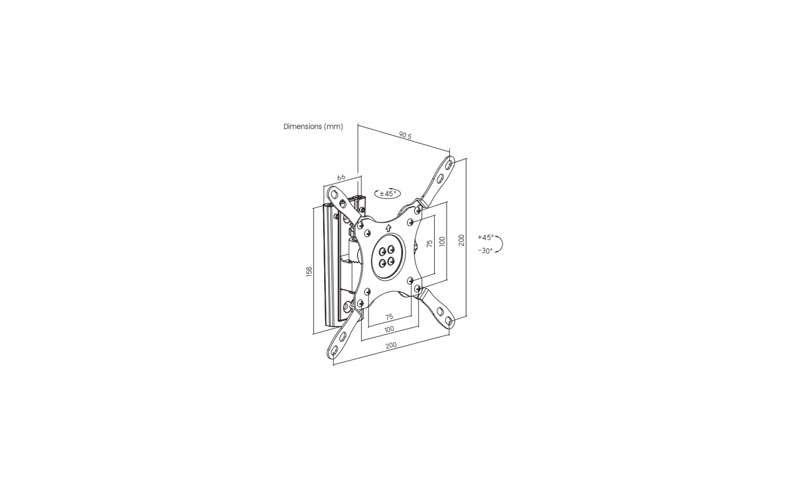 Imagen del producto Soporte de pared corto para televisi&oacute;n Berger 1
