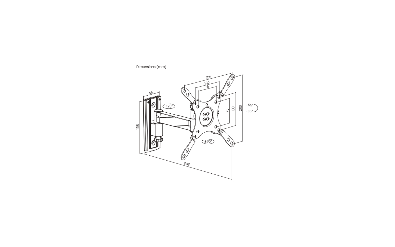 Product afbeelding Berger tv-muurbeugel kort 1