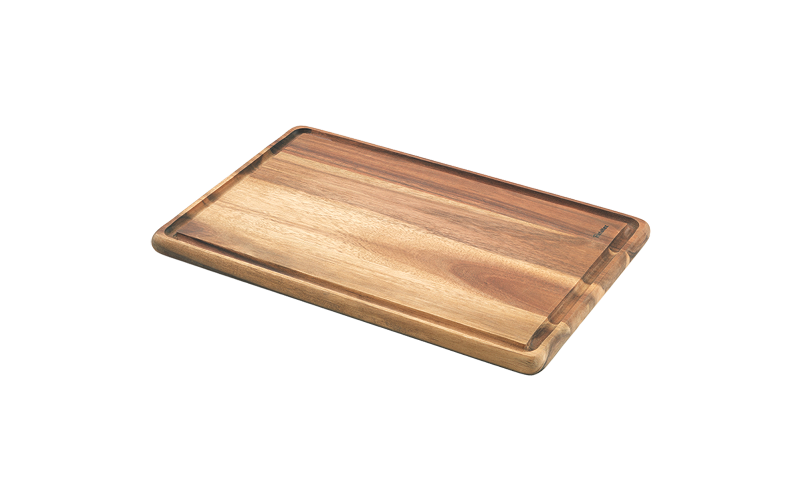 Rechteckiges Holzbrett mit Fase und Saftrille