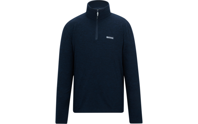 Dunkelblauer Pullover mit kurzem Reißverschluss und Stehkragen
