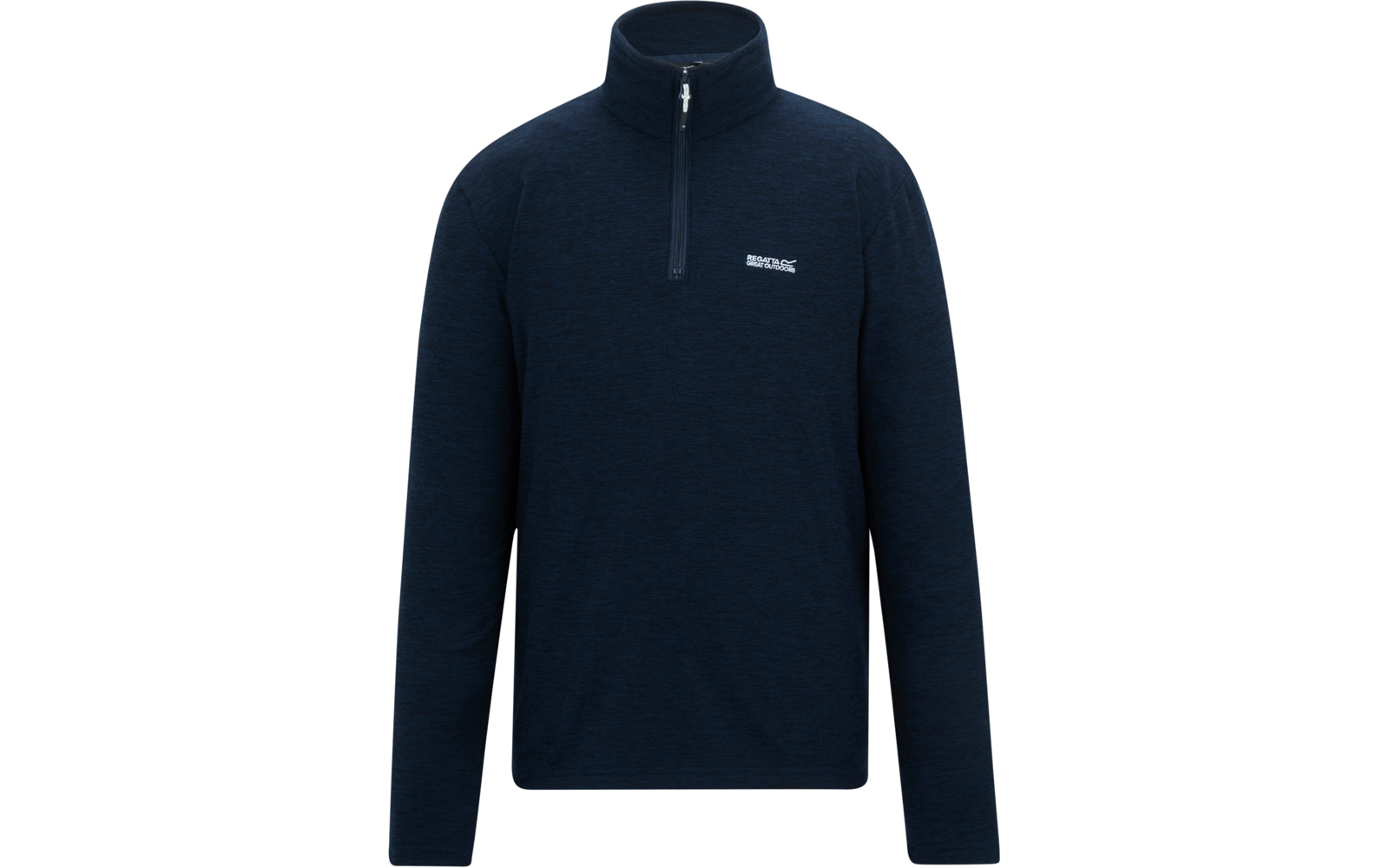 Dunkelblauer Pullover mit kurzem Reißverschluss und Stehkragen