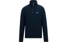 Jersey azul oscuro con cremallera corta y cuello alto