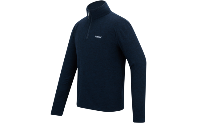 Dunkelblaues Langarmshirt mit Reißverschluss am Kragen