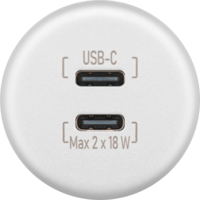 Wentronic Dualer Einbaucharger USB-C wei&szlig; max. 18 W
