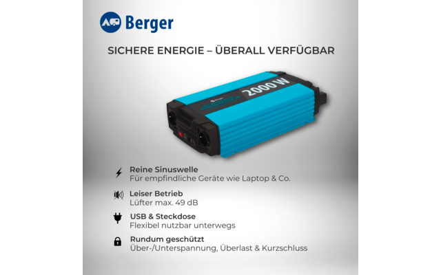 Berger SW 2000 Sinus Wechselrichter mit Netzvorrangschaltung 