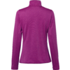 Rückansicht eines violetten langärmligen Rollkragenoberteils vor weißem Hintergrund