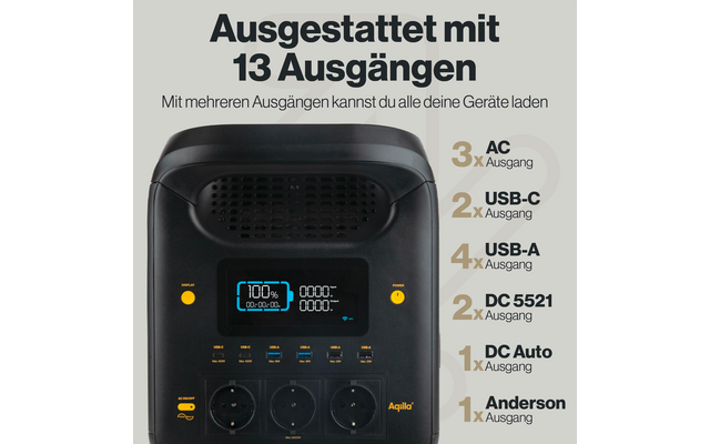 Produktbild Aqiila Powerbird S3000V2 Powerstation 3000 W 2560 Wh 1