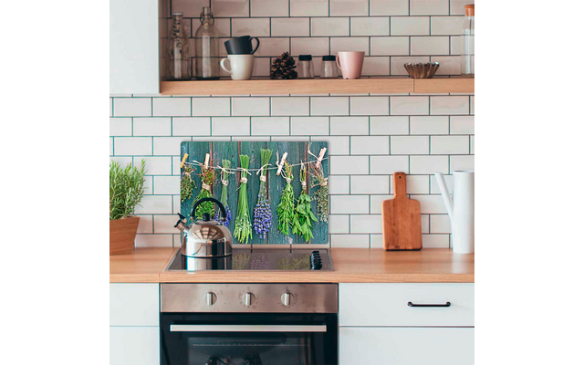 mySpotti Pop Spritzschutz für die Küche 59 x 42 cm Motiv Kräuter der Provence