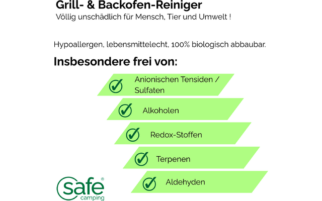 Produktbild Safe Camping Grill- & Backofen-Reiniger Intensivreiniger frei von Alkoholen 1