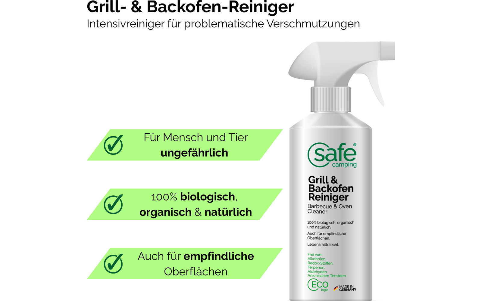 Produktbild Safe Camping Grill- & Backofen-Reiniger Intensivreiniger frei von Alkoholen 1