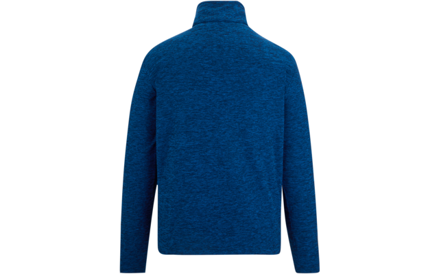 Blauer Pullover mit Stehkragen, Rückenansicht