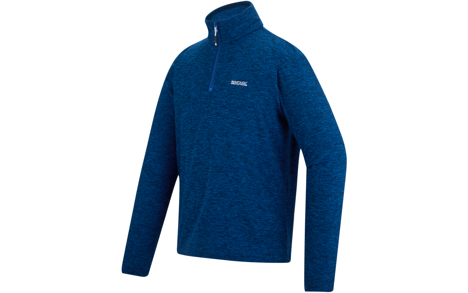 Blauer Pullover mit Reißverschluss und langem Arm