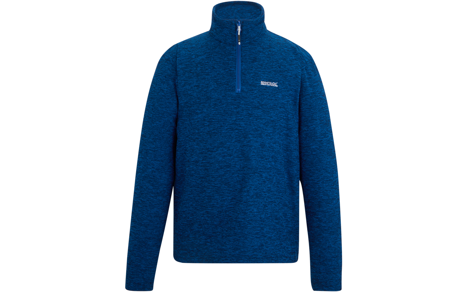Blaues Langarmshirt mit Reißverschluss am Kragen