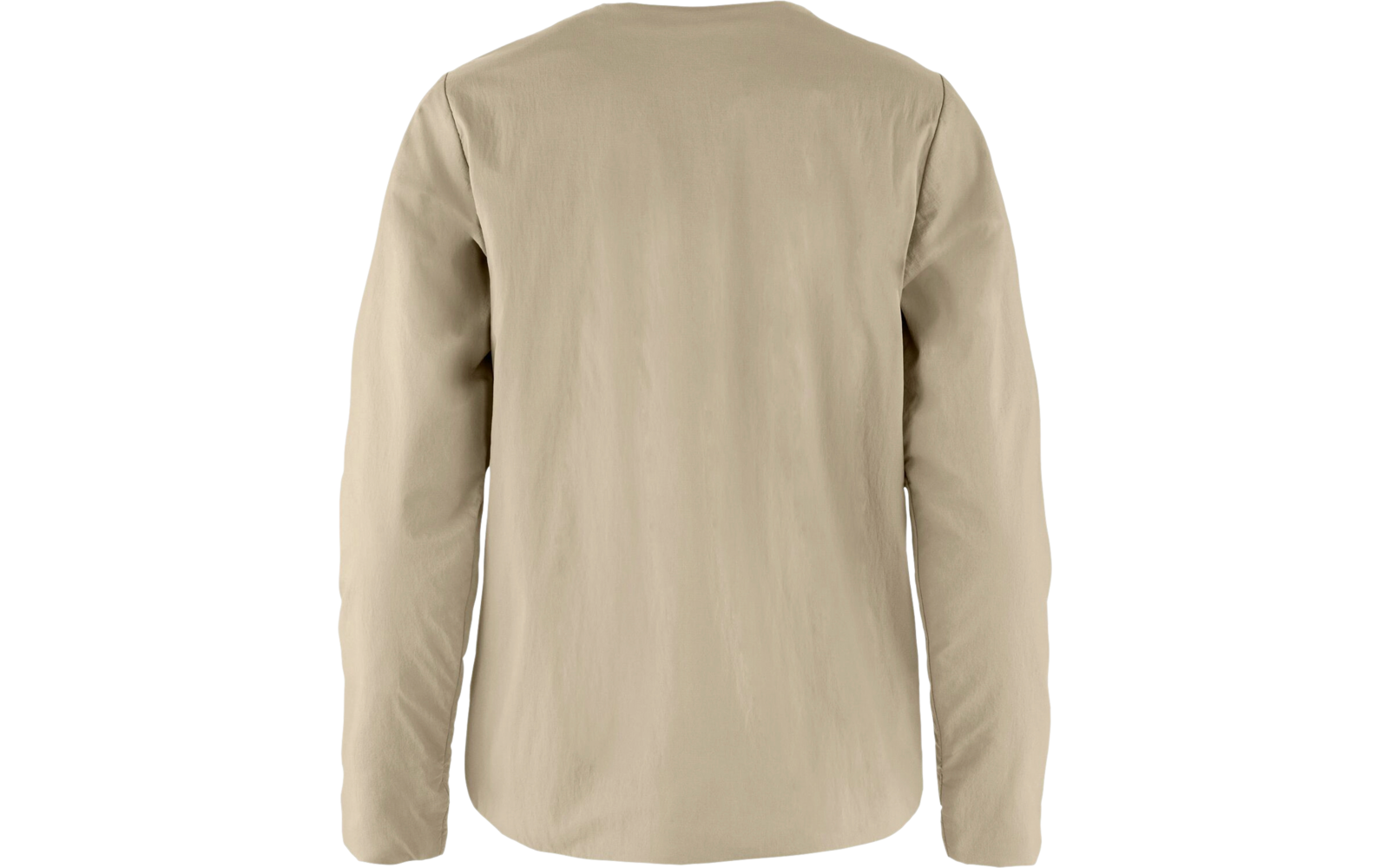 Beige Langarmshirt von hinten abgebildet