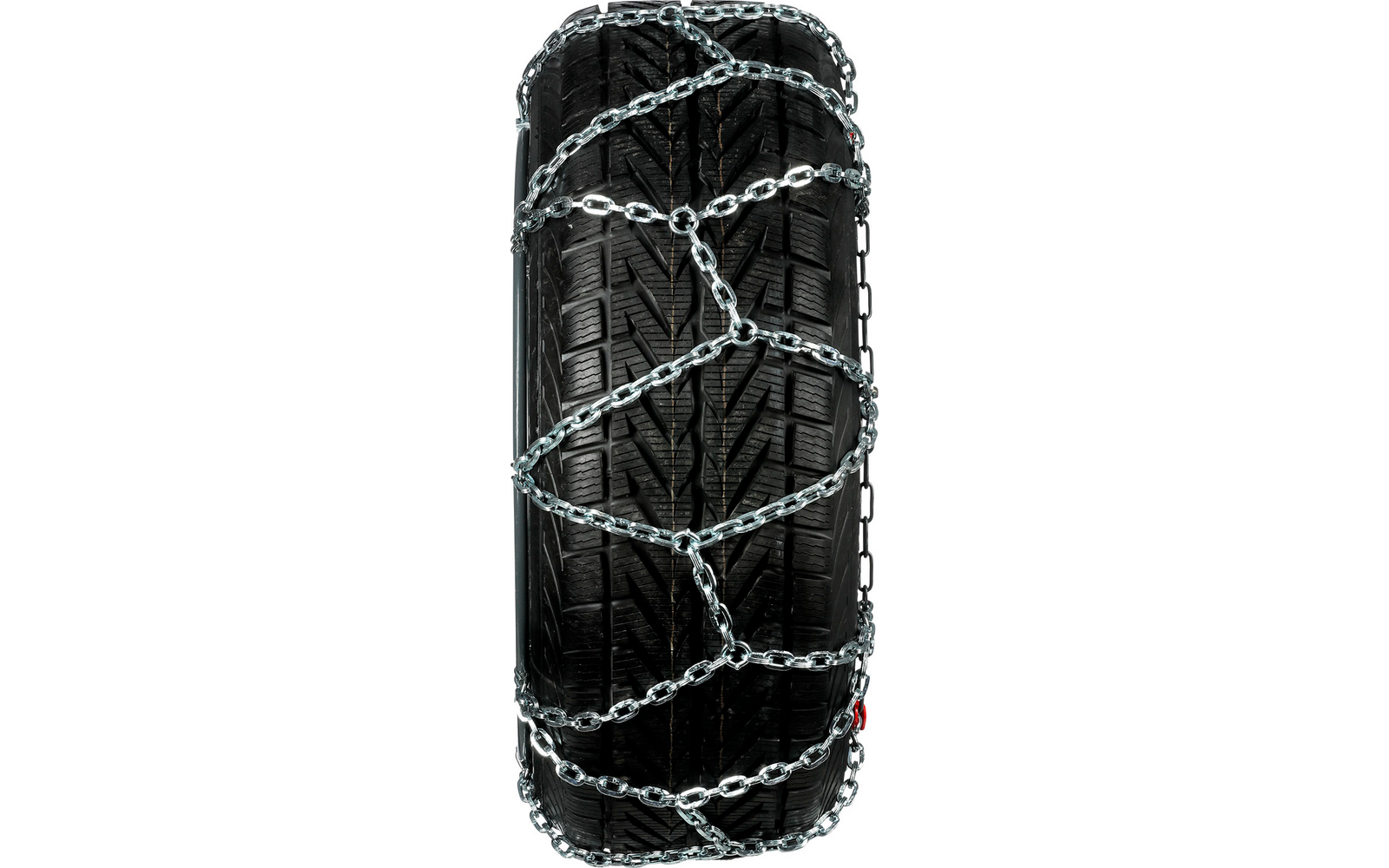 Autoreifen mit einer Schneekette aus Metall