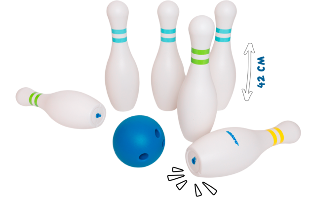 Produktbild alldoro XXL Bowling Set f&uuml;r Kinder mit 6 Pins  1