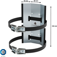 CAMPKO Gasflaschen Halter Set Edelstahl f&uuml;r &Oslash; 300mm Gasflaschen inklusive 2x Spannband und 2x Spannschloss