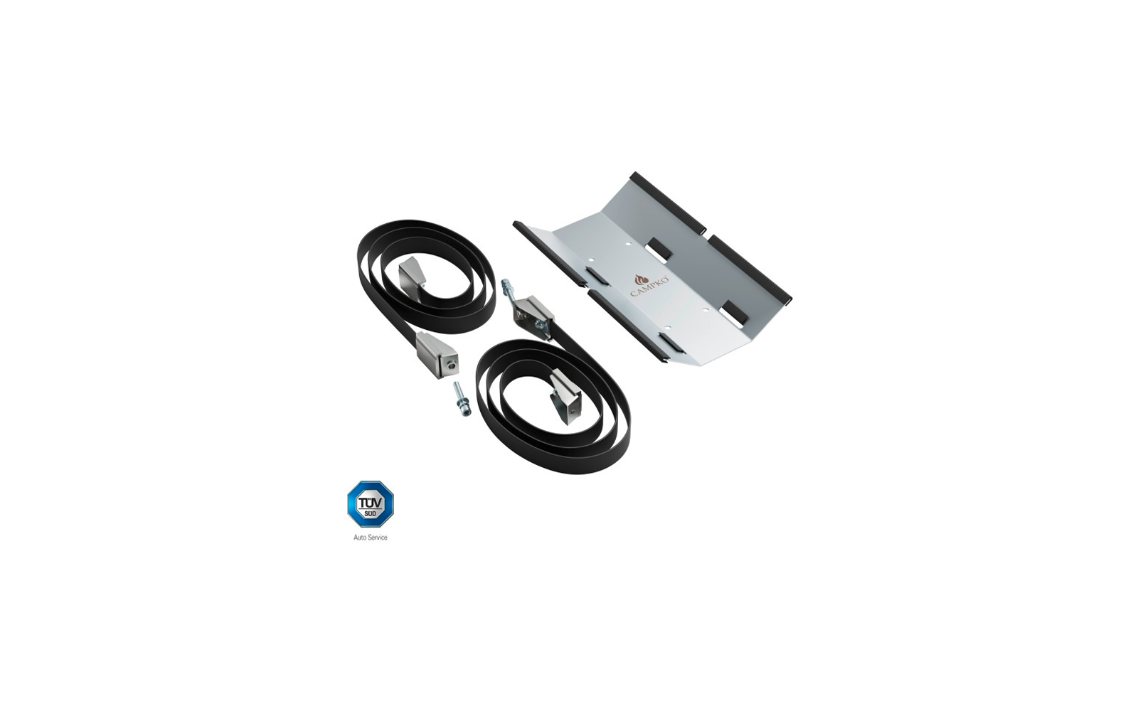 Produktbild CAMPKO Gasflaschen Halter Set Edelstahl f&uuml;r &Oslash; 300mm Gasflaschen inklusive 2x Spannband und 2x Spannschloss 1