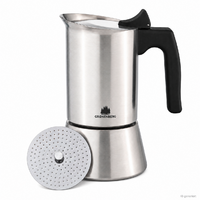Cafetera espresso Groenenberg de acero inoxidable para 4 tazas con filtro reductor de 200 ml