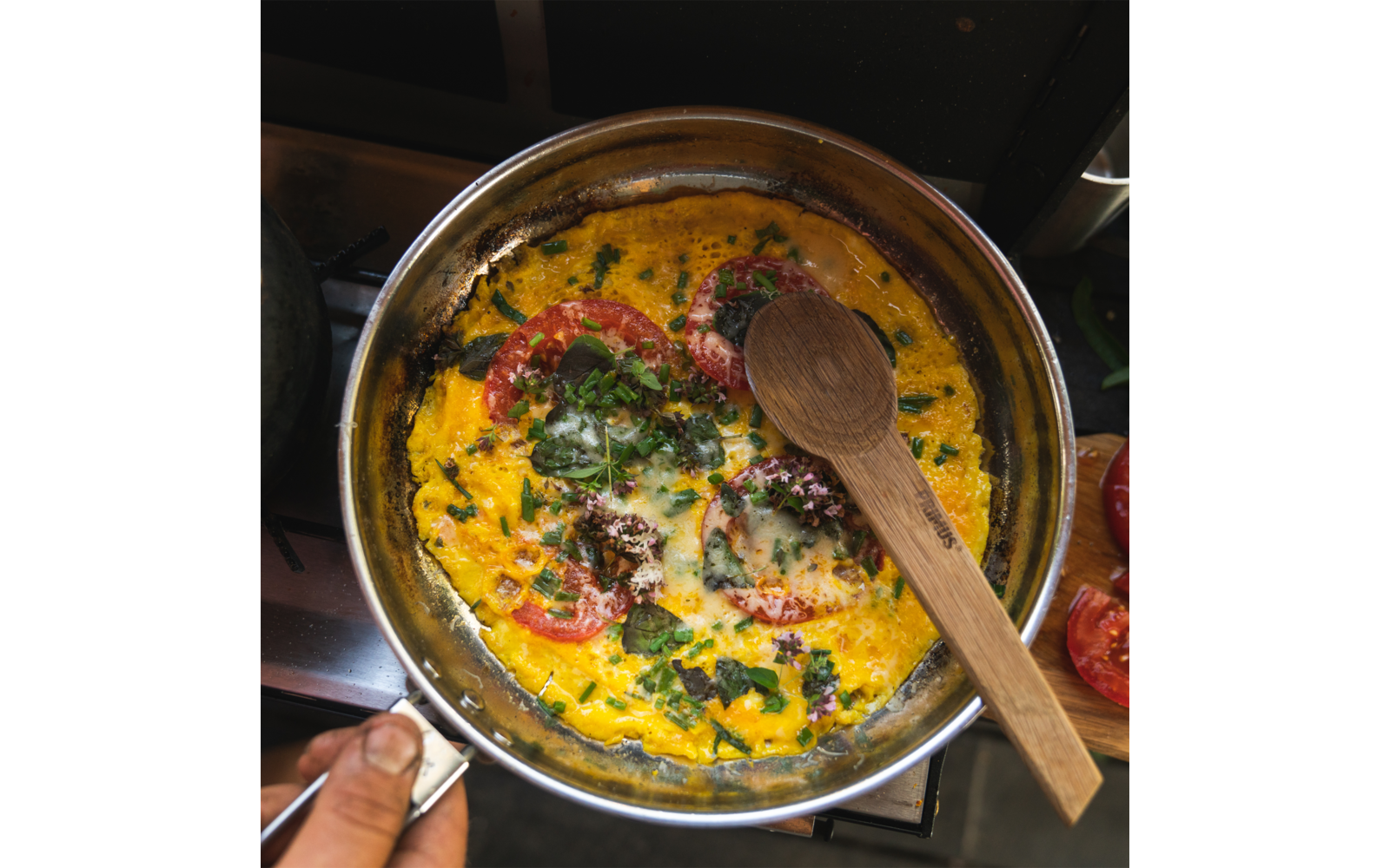 Produktbild Primus CampFire Edelstahl Camping Bratpfanne mit Aluminiumkern und Klappgriff 2-teilig 1