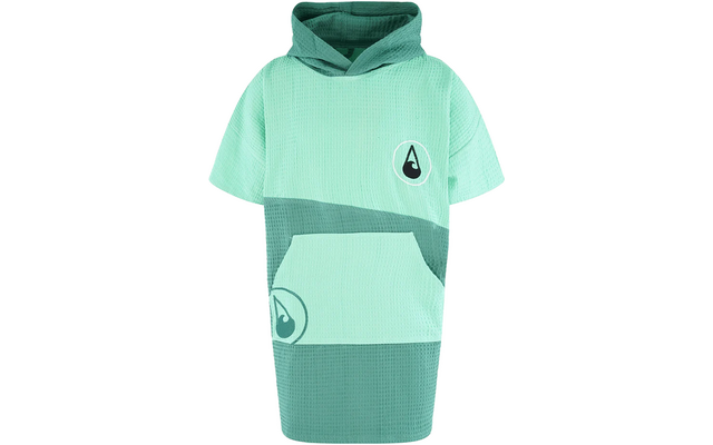 Grünes Kindershirt mit Kapuze und kurzen Ärmeln