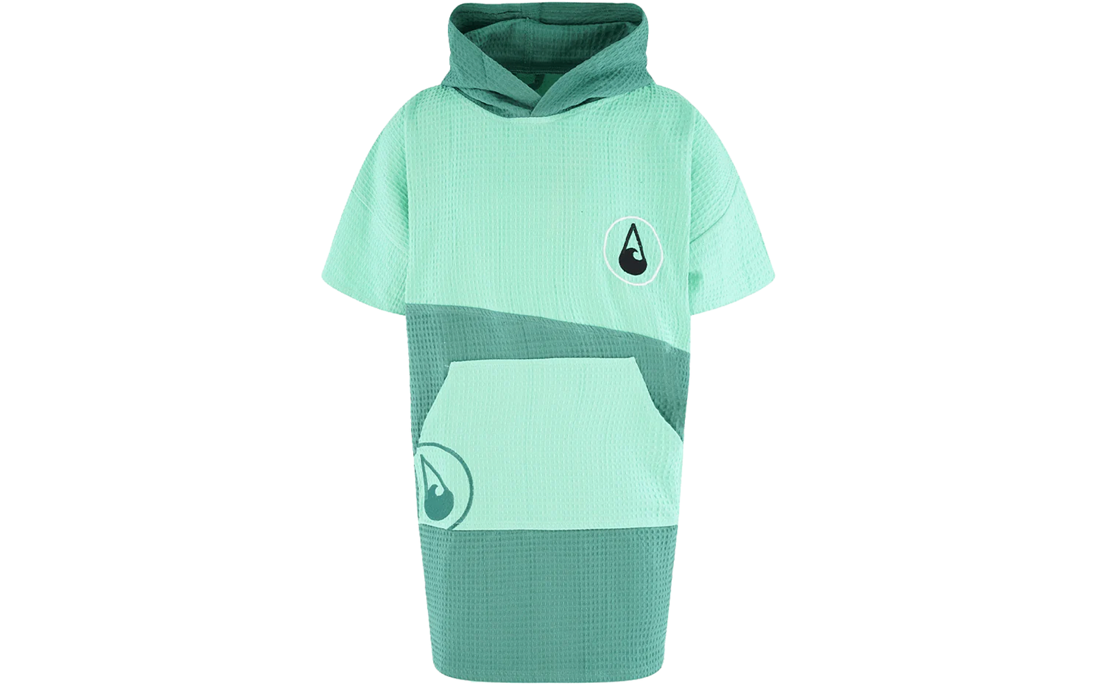 Grünes Kindershirt mit Kapuze und kurzen Ärmeln