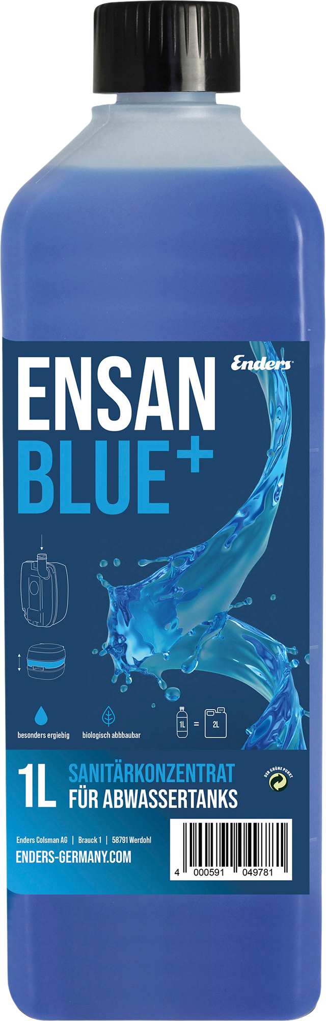 Aqua-Kem additif sanitaire bleu bouteille 2L Thetford - Feu Vert