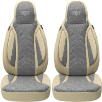 Bremer stoelhoezen camperstoelhoezen 2 stuks voor Ducato / Jumper / Boxer grijs/beige