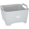 Gray rectangular storage basket with handles
