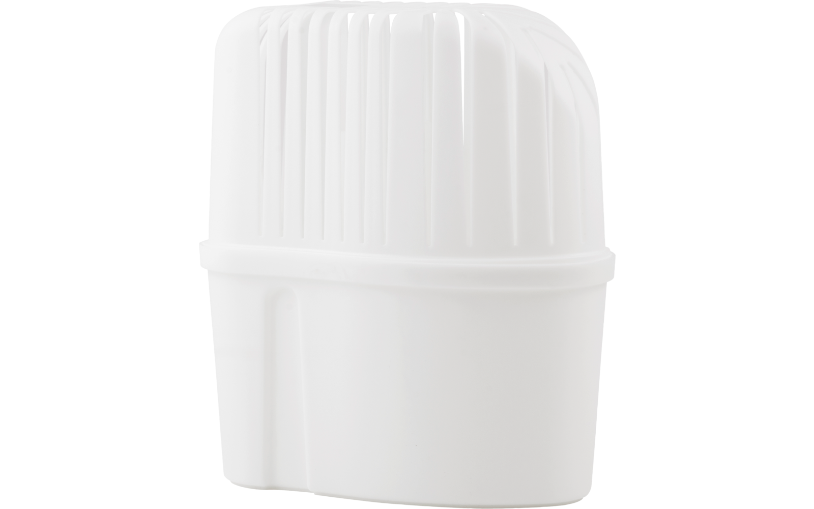 Contenant en plastique blanc avec bouchon rainuré