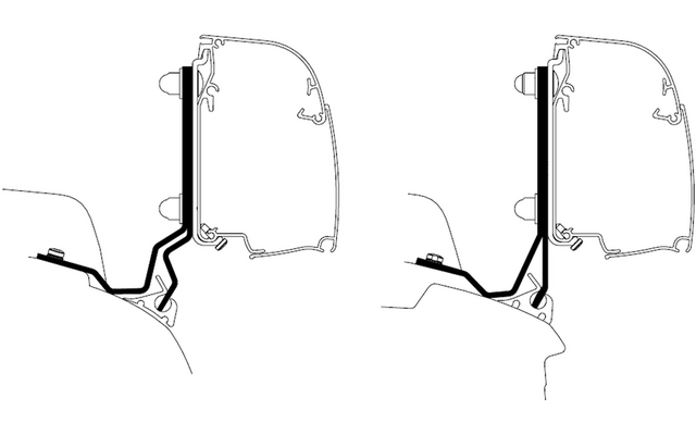 Produktbild Thule Markisenadapterset 2 teilig f&uuml;r Swift Monza V710 RHD mit Thule 4200 Wandmarkise 2,60 Meter 1
