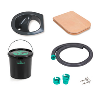 Do It Yourself Set (5pcs) for Building Your Own Urine-Diverting Toilet with Toilet Seat Grey (11L) TROBOLO