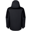 Schwarze Kapuzenjacke, Rückansicht, lange Ärmel