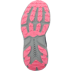Shoe sole in pink and gray with tread grooves and visible text "CMP"