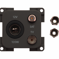 Inprojal System 10.000 Steckdose 12V mit TV und SAT schiefergrau