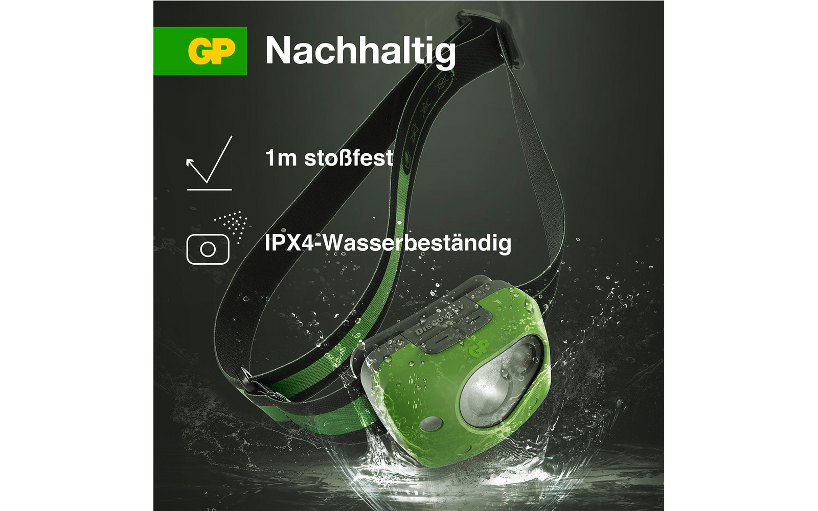 Produktbild GP Batteries CH43 Stirnlampe 150 Lumen mit roter LED 1